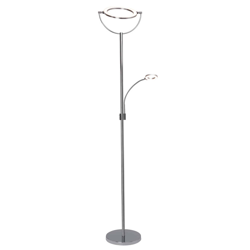 LED-Stehleuchte Fabian mit Leselicht,  191 x 61 cm, Metall Stehlampe, dimmbar