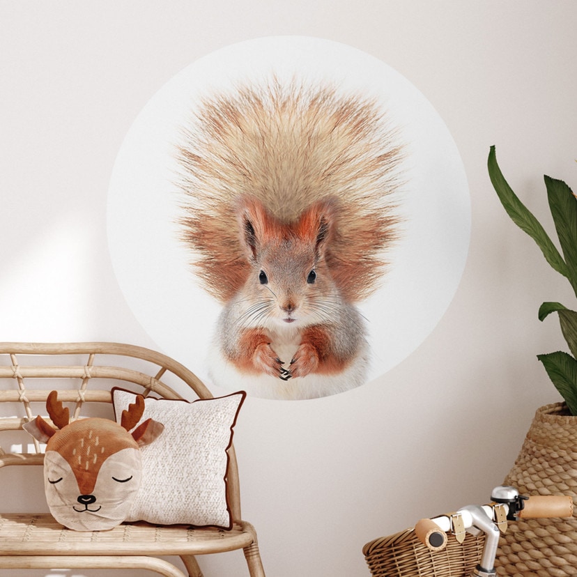Wallsticker Liten ekorre - Sisi & Seb - Rund