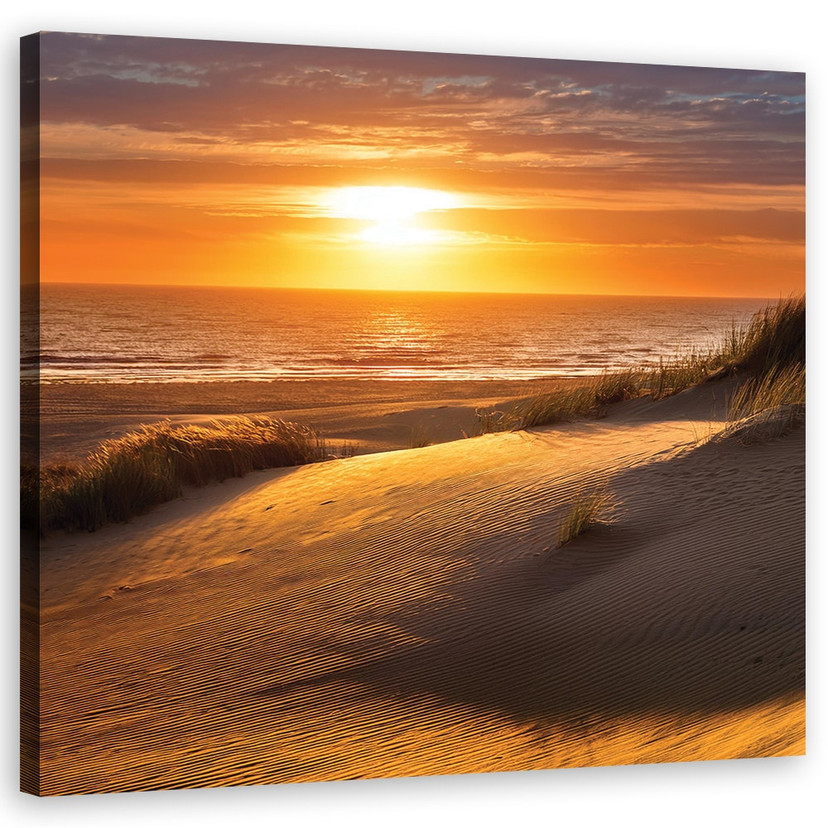 Leinwandbild Sonnenuntergang Strand Natur