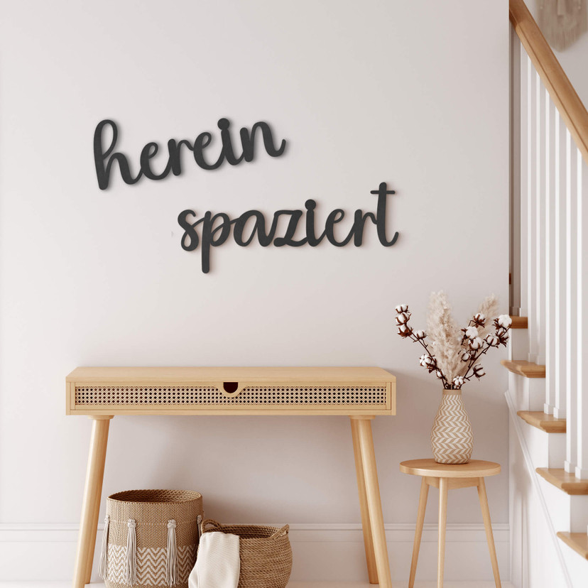 MDF - Holzdeko - 3D-Schriftzug Hereinspaziert