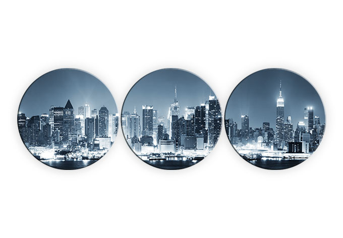 Glasbillede - New Yorker Night (3 dele) - Rund