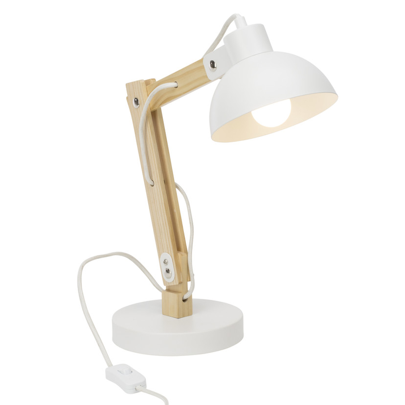Tischleuchte Lisa, weiß, 41,5 x 16 cm, Holz Tischlampe
