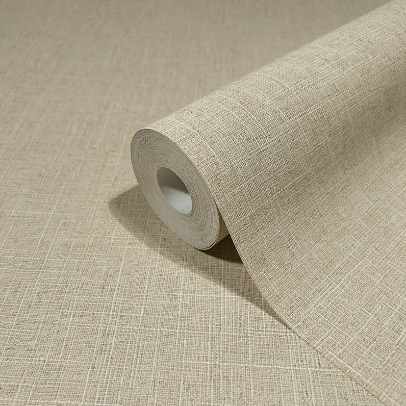 Non-woven tapet i tekstil almindelig look beige almindelig