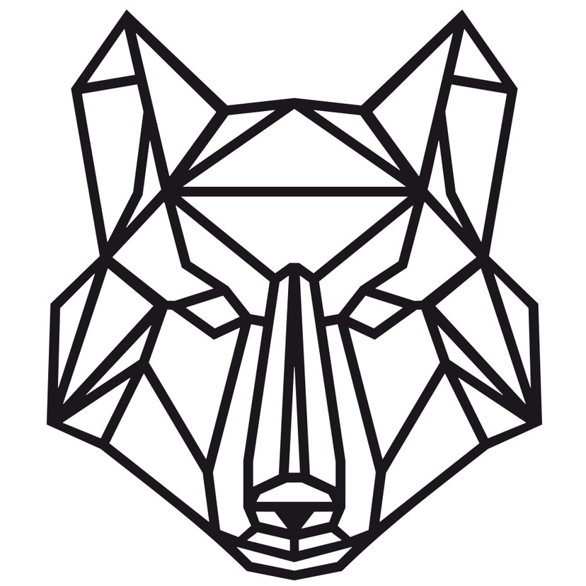 Muursticker Origami Wolf