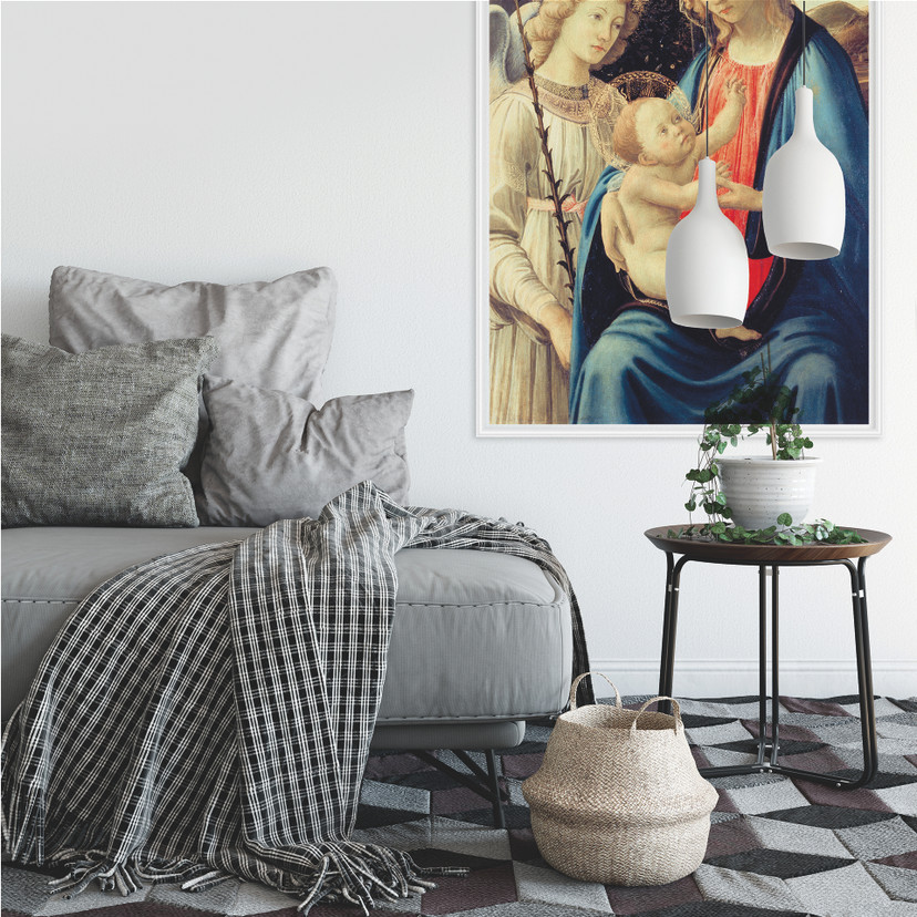 Wallprint W - Botticelli - Madonna mit Kind und einem Engel