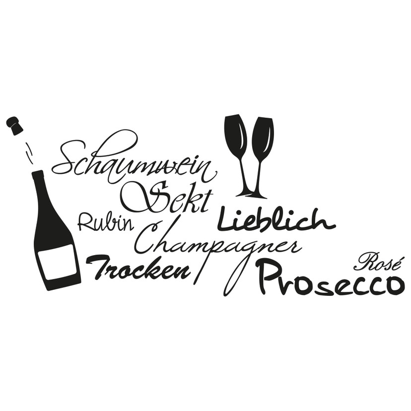Wandtattoo Sekt