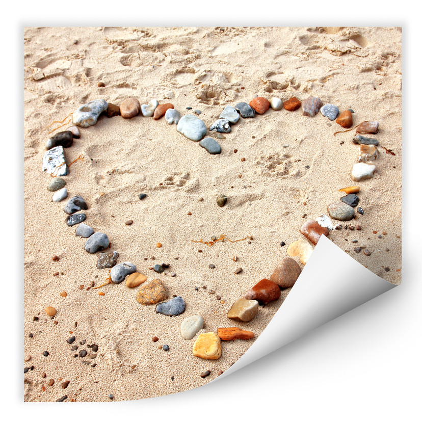 Zelfklevende Poster - Love at the Beach