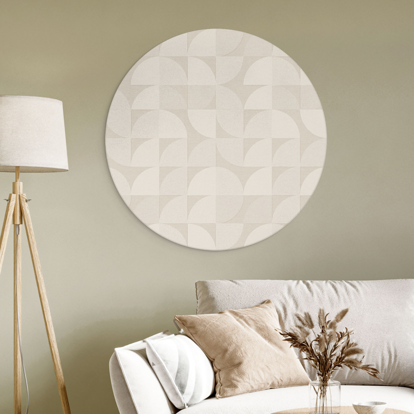 Halvcirkelformet Billede i retrostil - Bloomery Decor - rund – print på aluminium (Alu-Dibond)