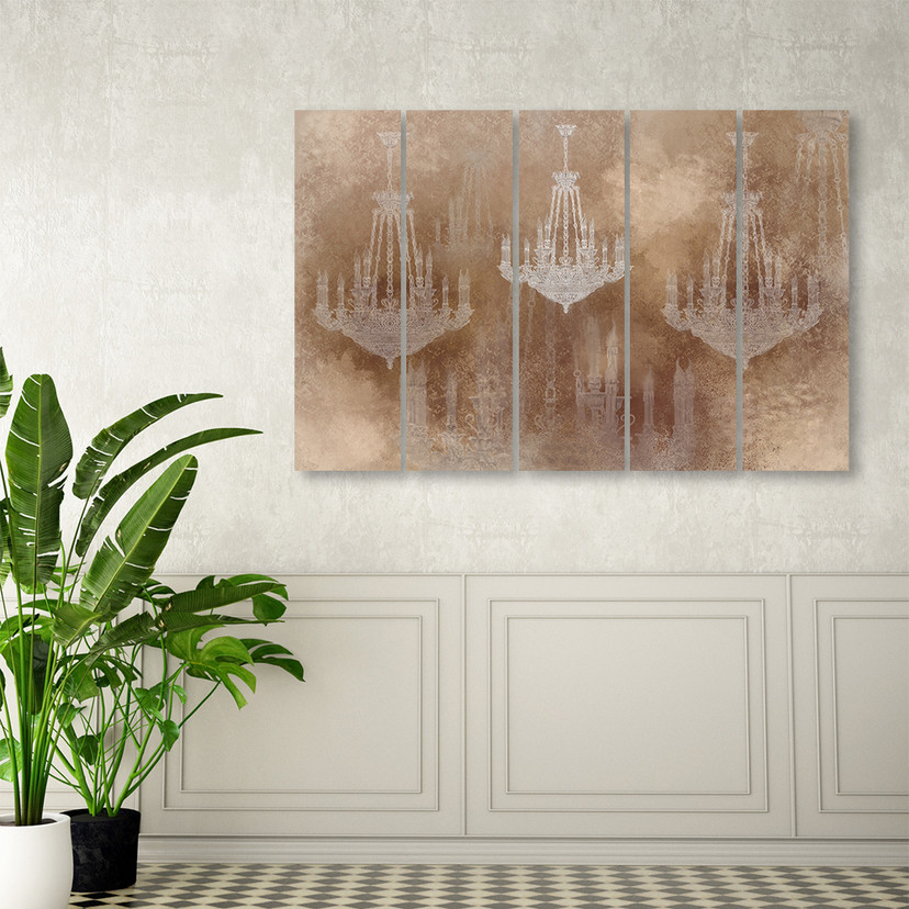 Canvas print 5 dele, lysekrone