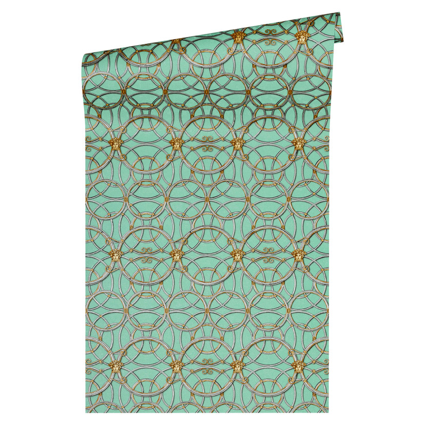Versace Papier peint de designer - Vert, or