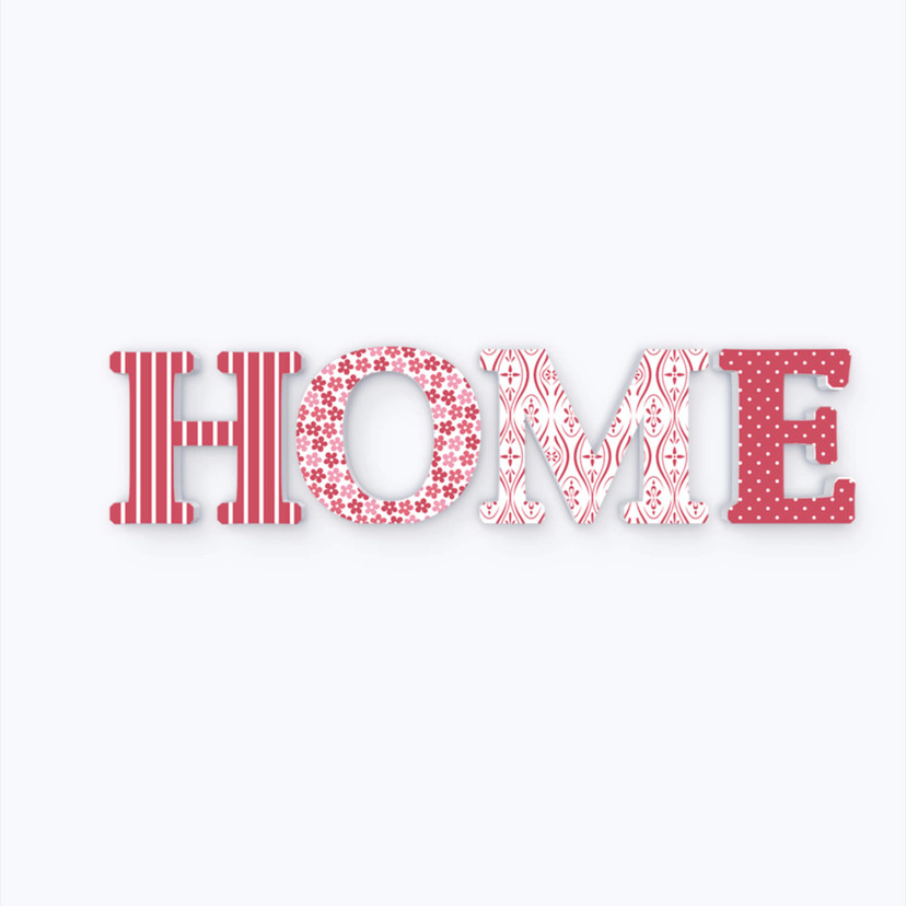 Litery dekoracyjne 3D HOME czerwone