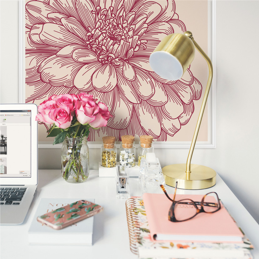 Zelfklevende Poster - Flower Illustratio