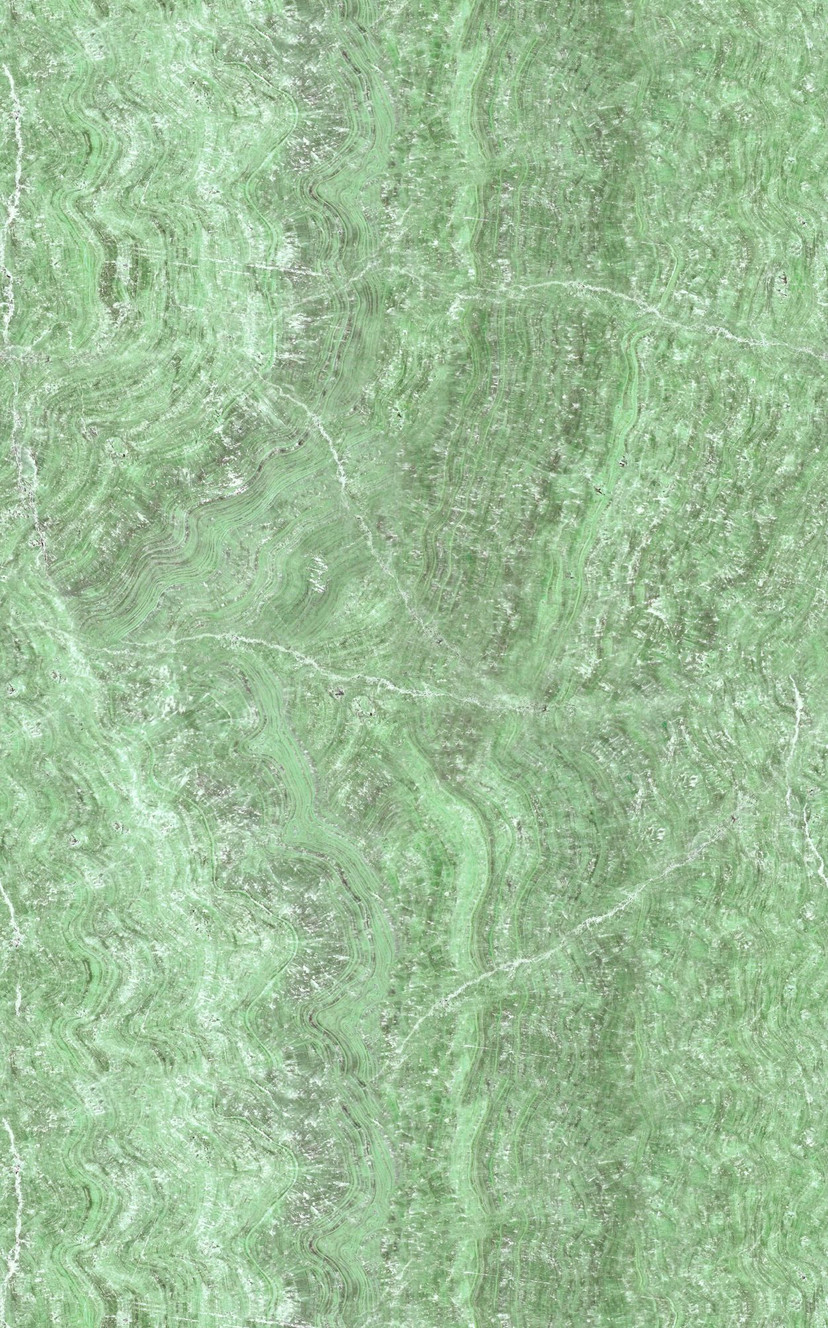 Papier peint photo motif Marbre vert imitation pierre naturelle avec de douces veines 3,4 x 2,12 m