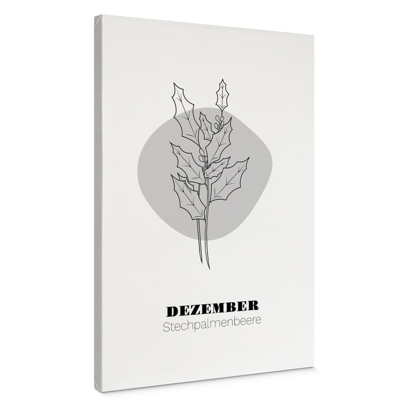 Personalisierbares Leinwandbild Monatsblume Dezember