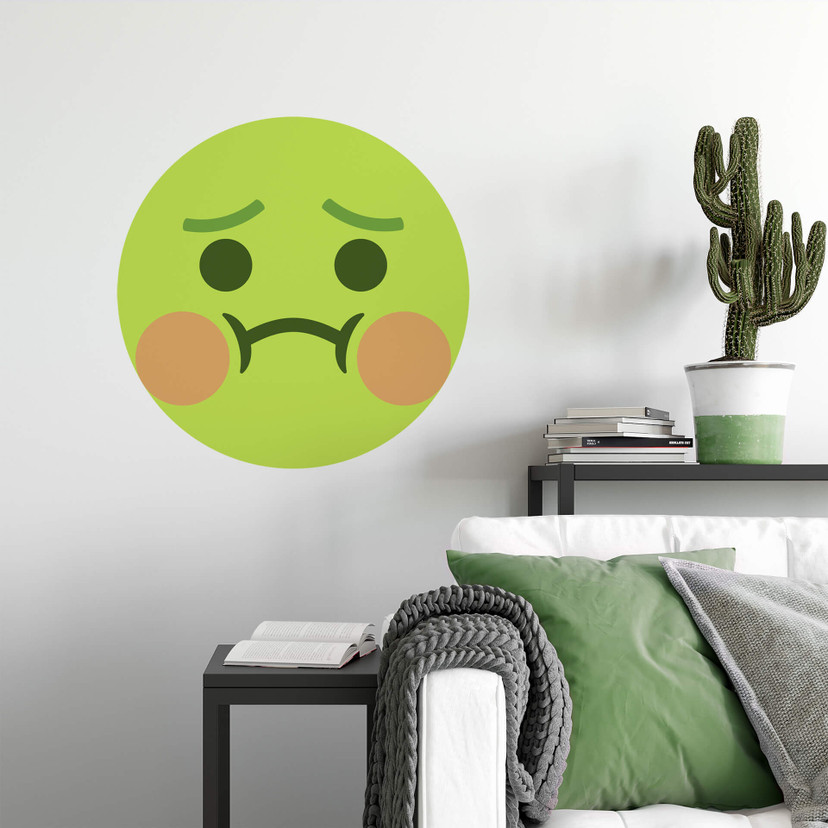 Muursticker Emoji Misselijk