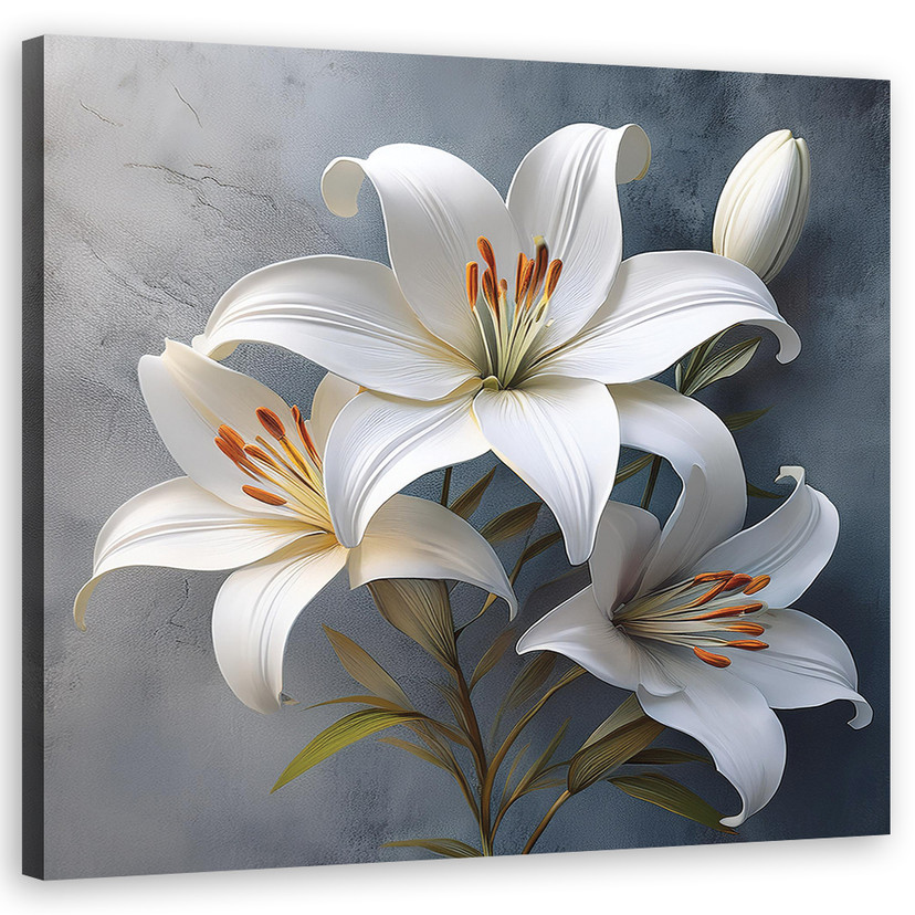Leinwandbild Blumen Lilien Weiß