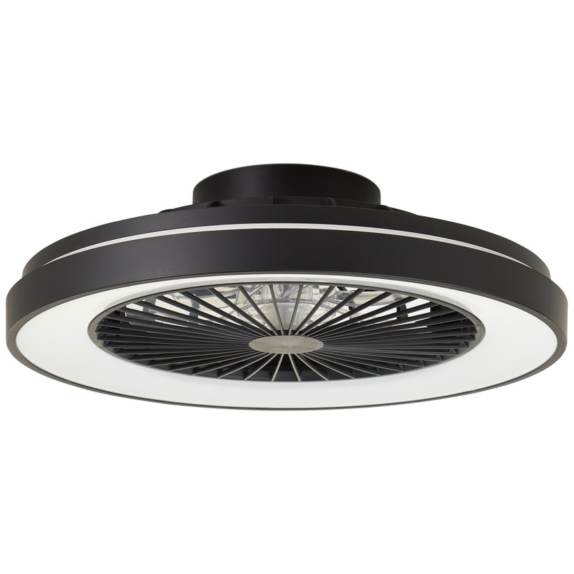 Deckenleuchte Levin, schwarz, 13,7 x 48,5 cm, Deckenventilator mit LED