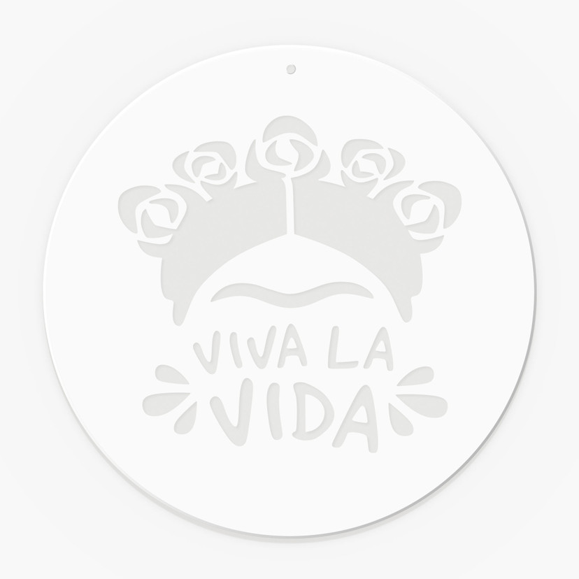 Akrylbillede, vinduesbillede til ophængning Frida - Viva la Vida - Rund