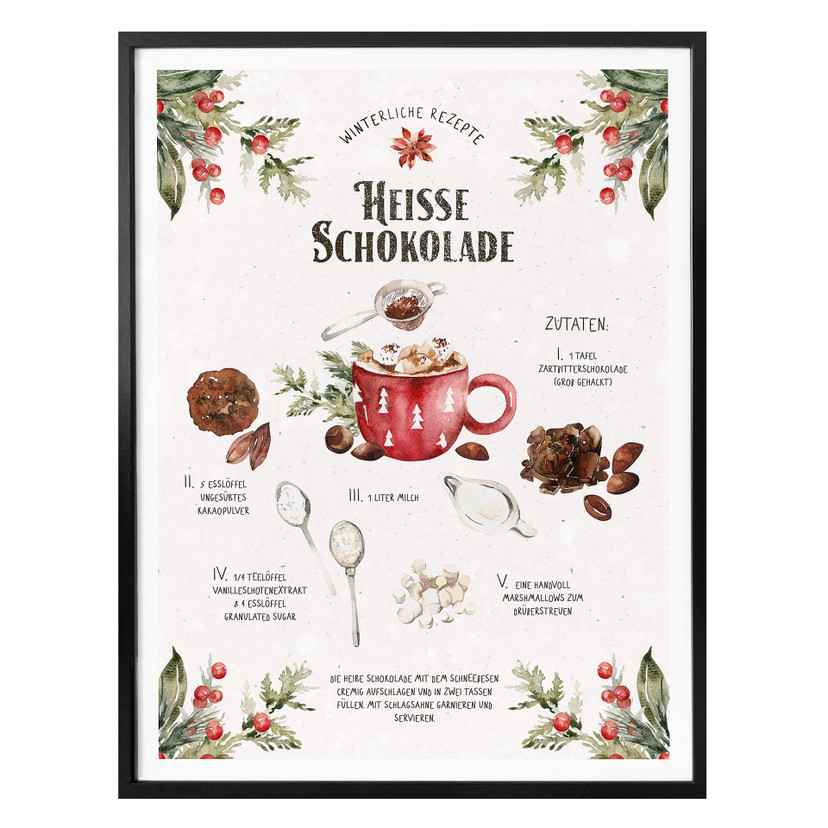 Poster Heiße Schokolade Rezept