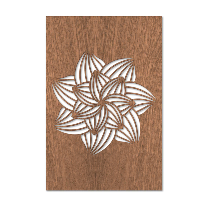 Mahoniowy obraz dekoracyjny - Mandala kwiatowa