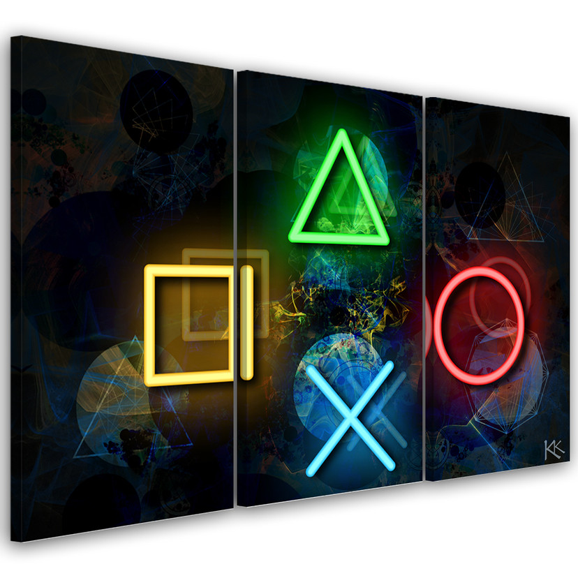 Canvas print 3 dele, knapper til controlleren