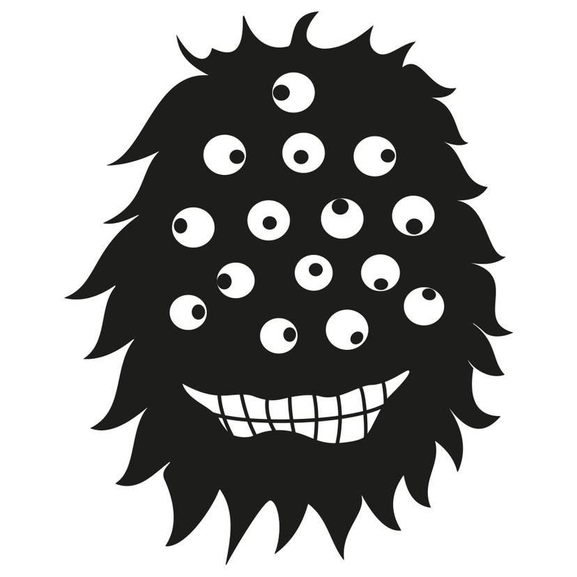 Wallsticker Mangeøjet monster