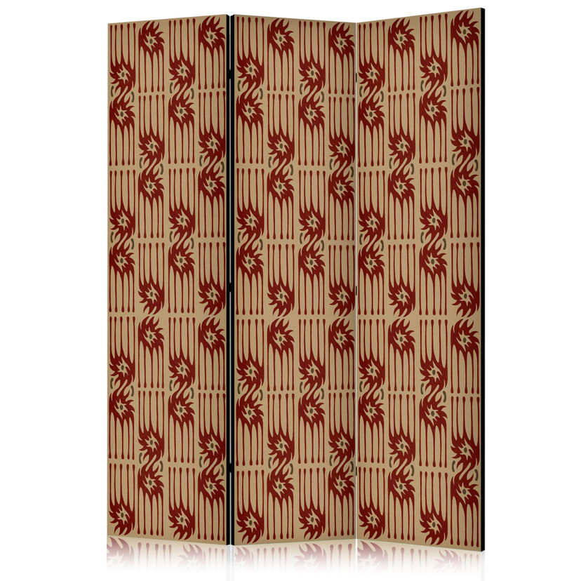 Paravent, Raumteiler freistehend, Trennwand - Predatory Features - Red Abstract Shapes Inspired by