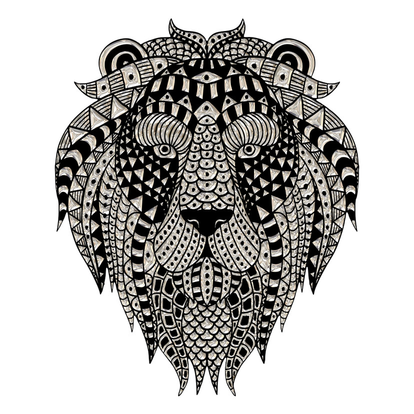 Muursticker Metallic Leeuw