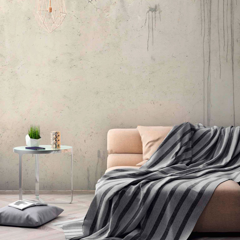 Papier peint industriel OldWall en gris crème - papier peint intissé Designwalls 2 - 2,55 x 3,5 m
