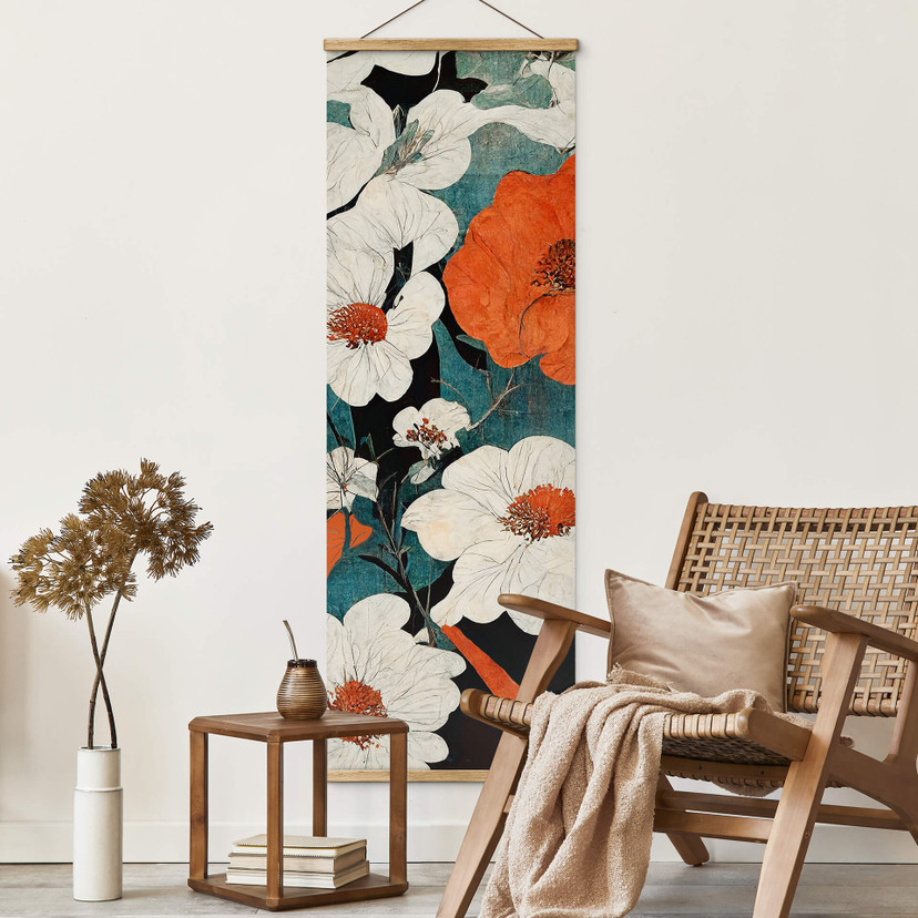 Obraz tkaniny Asian blossom splendour - Treechild - Panorama