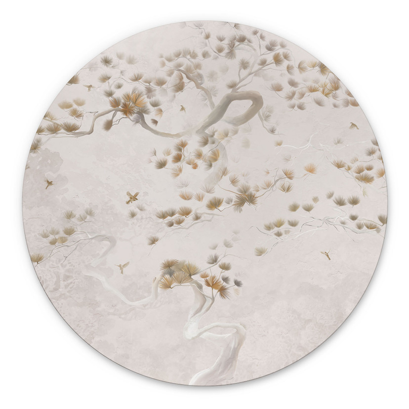 Wanddecoratie Elegant grenen in Aziatische stijl - Ms Tiff - Alu-Dibond Rond