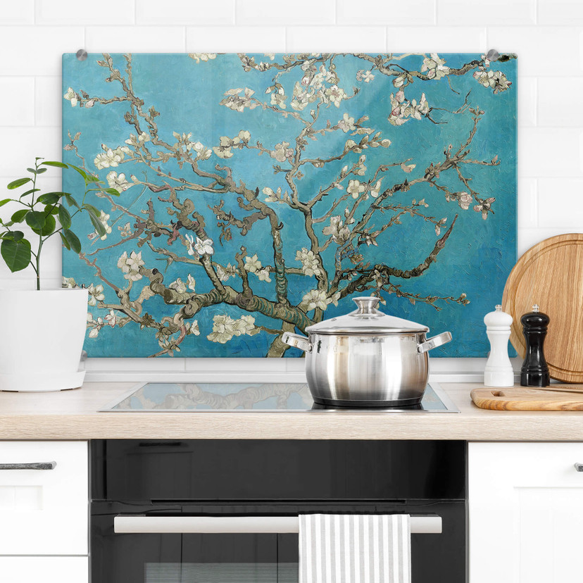 Stænkplade - van Gogh - Mandelblomst blå