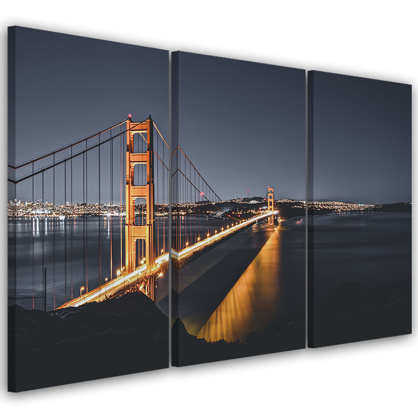 3 stykke lærredstryk, Golden Gate San Francisco