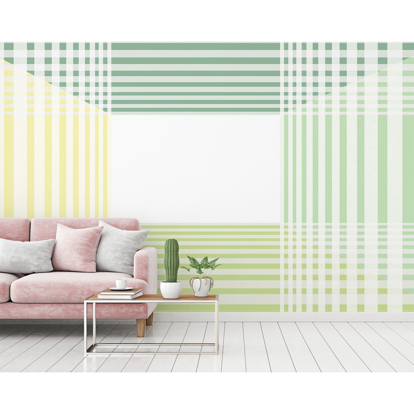 Architects Paper Papier peint photo Atelier 47 Room Pattern vert, blanc, jaune