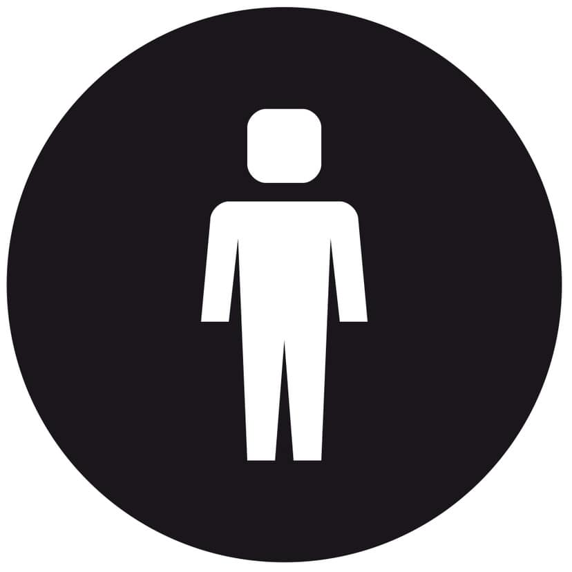 Muursticker Emoji WC Heren