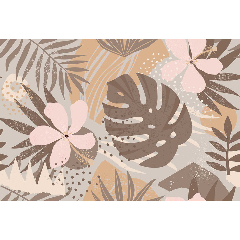 Livingwalls papier peint photo ARTist Jungle Plants avec feuilles de palmier beige, marron, rose, ta