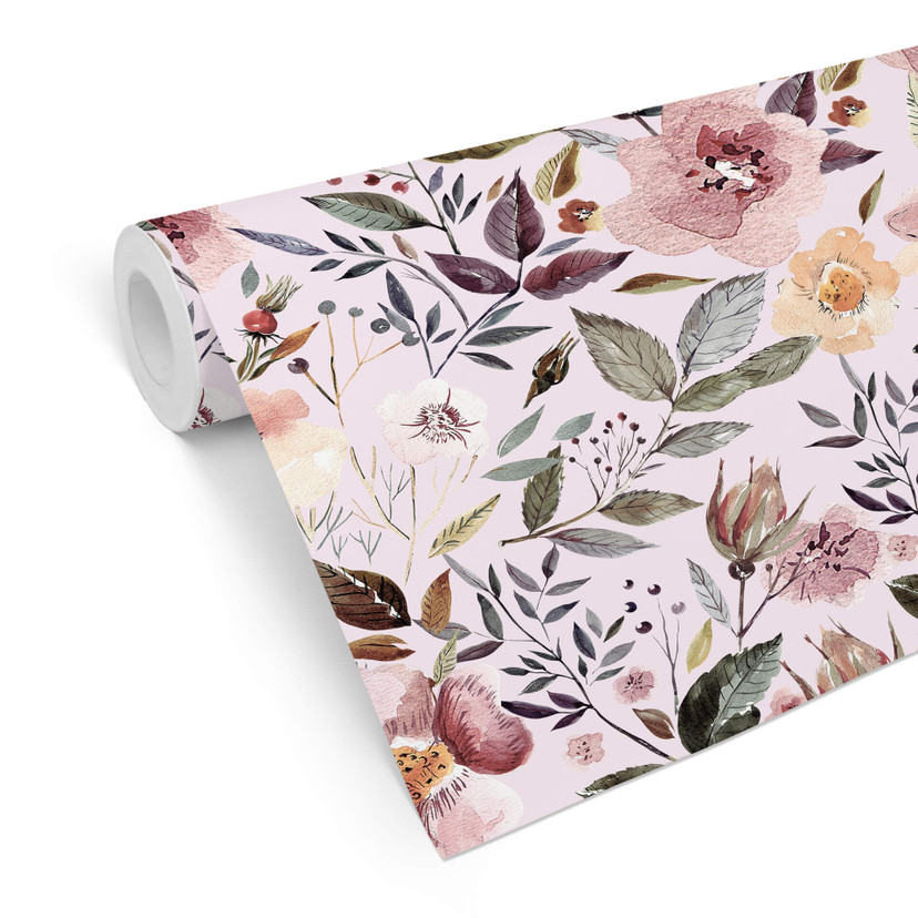 Mønstret tapet UN Designs - Blomster i akvarel