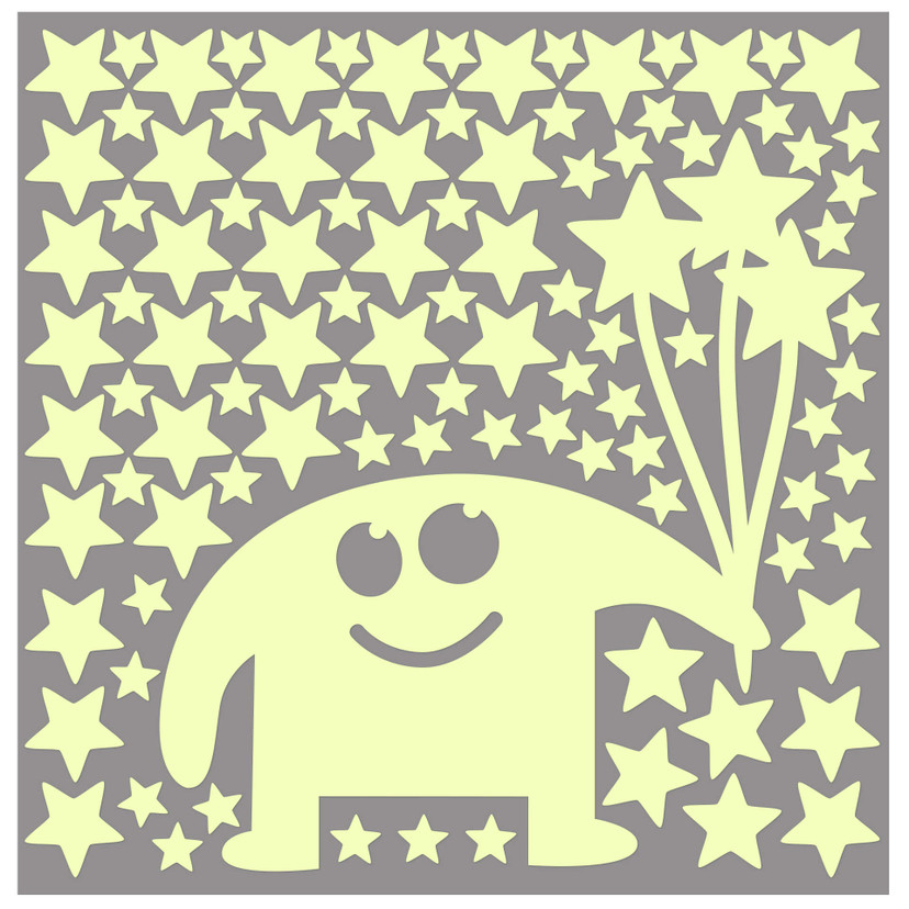 Wallsticker - Selvlysende Monster