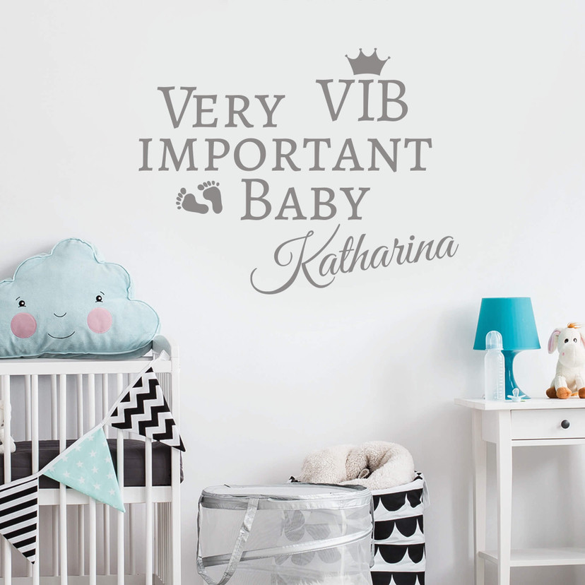 Wandtattoo + Name VIB - Very important Baby