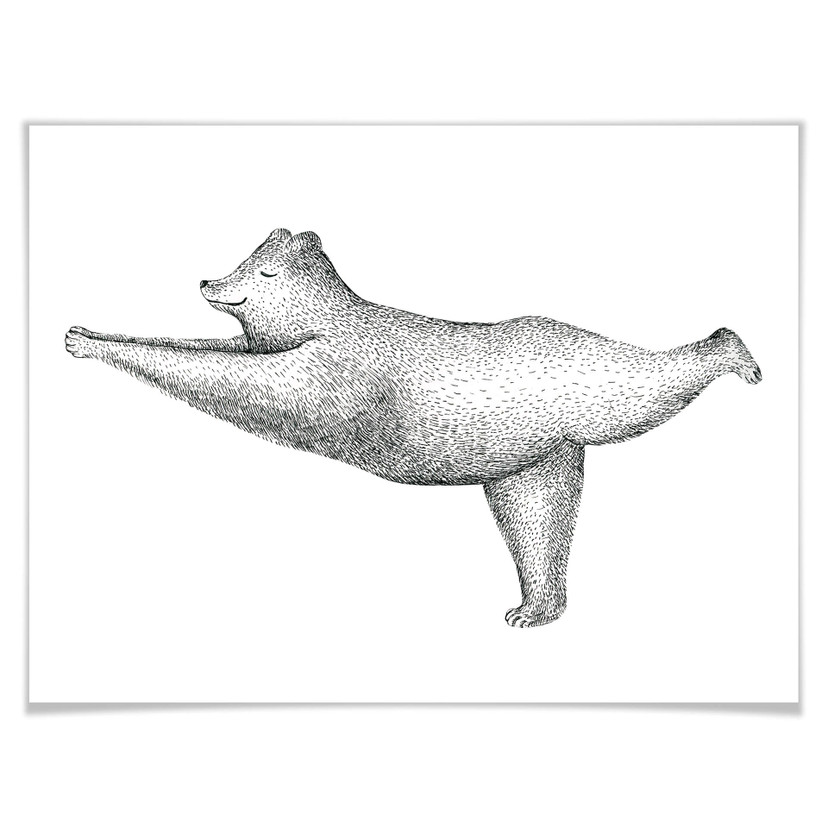 Plakat Kvilis - Yoga Bear 02