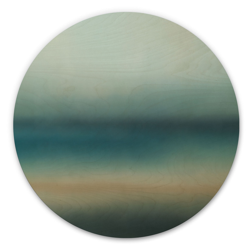 Houten Schilderij Rotko Blush - Turquoise Horizon - Sir Edward x Grigory Gladarev - Rond