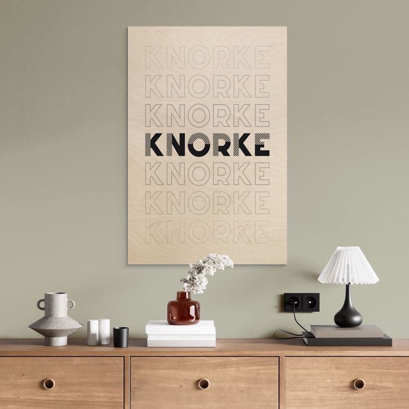 Holzbild Knorke