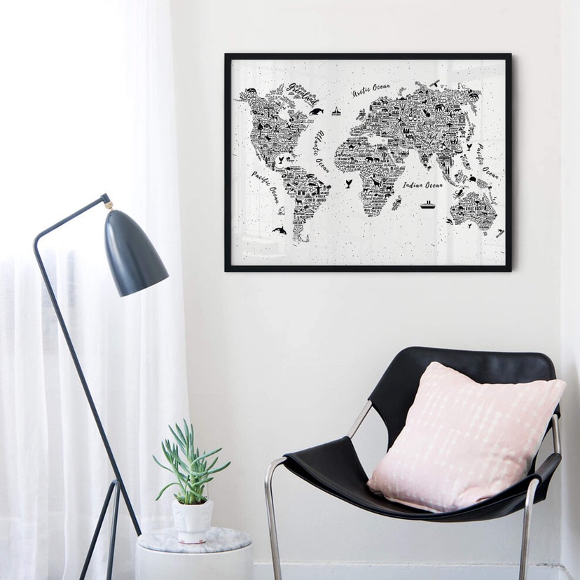 Plakat mapa świata - Dookoła świata