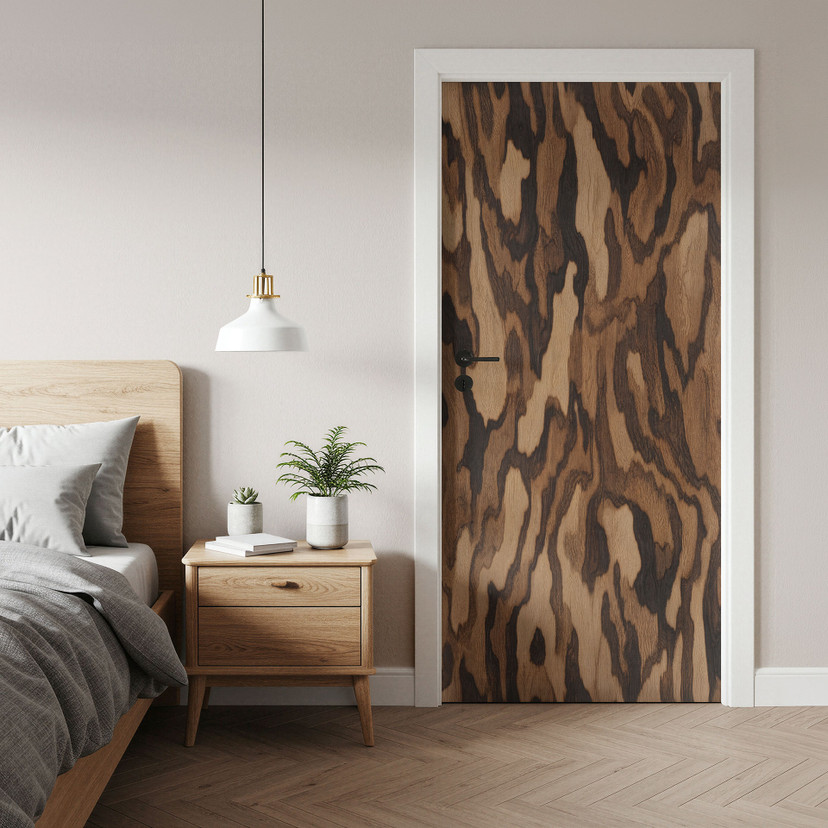 Film pour Porte Ettore Walnut - Veinage de Bois Abstrait - Sir Edward x Grigory Gladarev