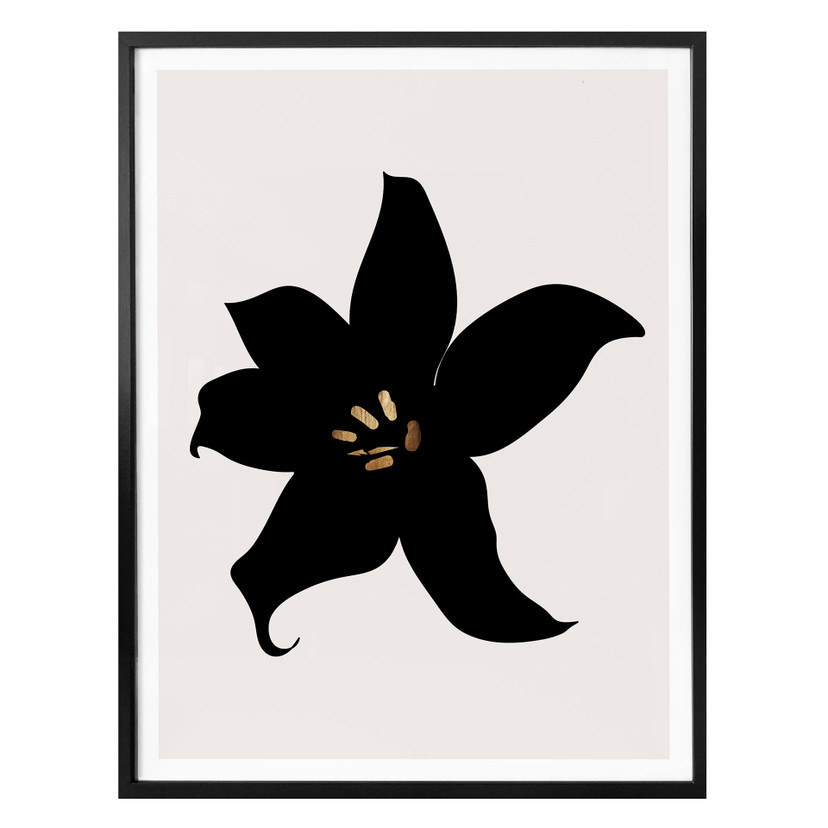 Plakat Kubistika - Ciemna orchidea