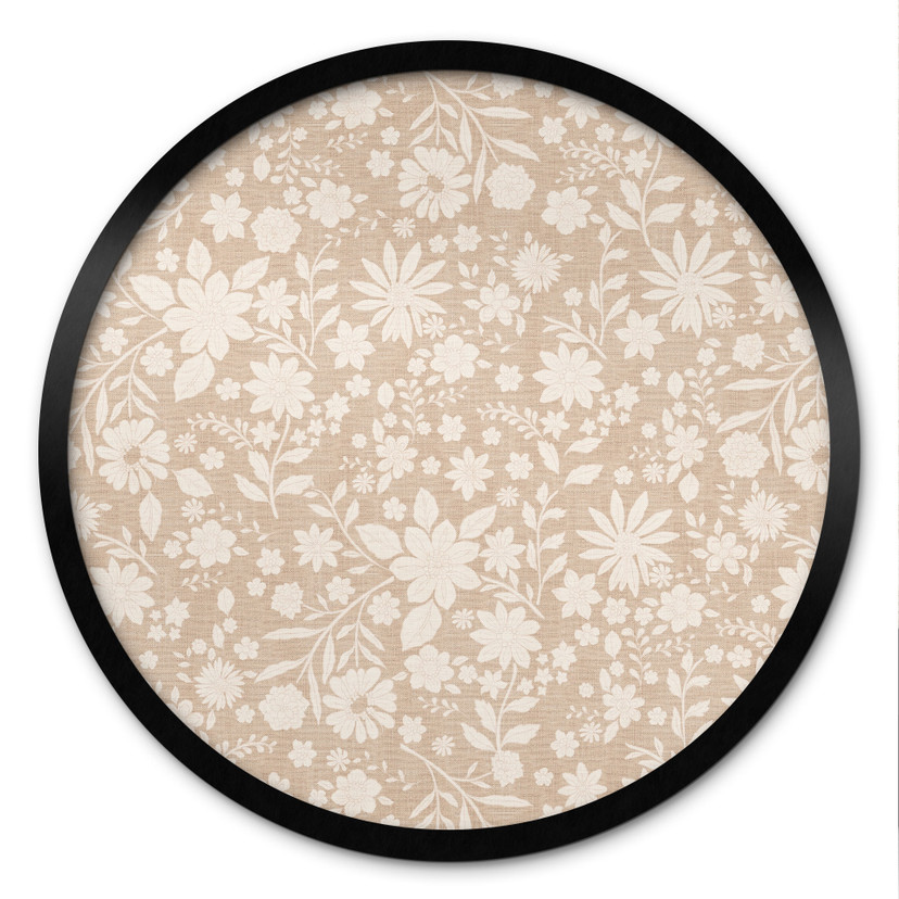 Poster di fiori vintage in lino - Bloomery Decor - Rotondo