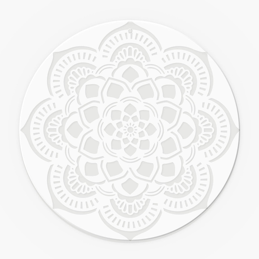 Akrylbillede, vinduesbillede til ophængning Geometrisk Mandala Ornament - Rund