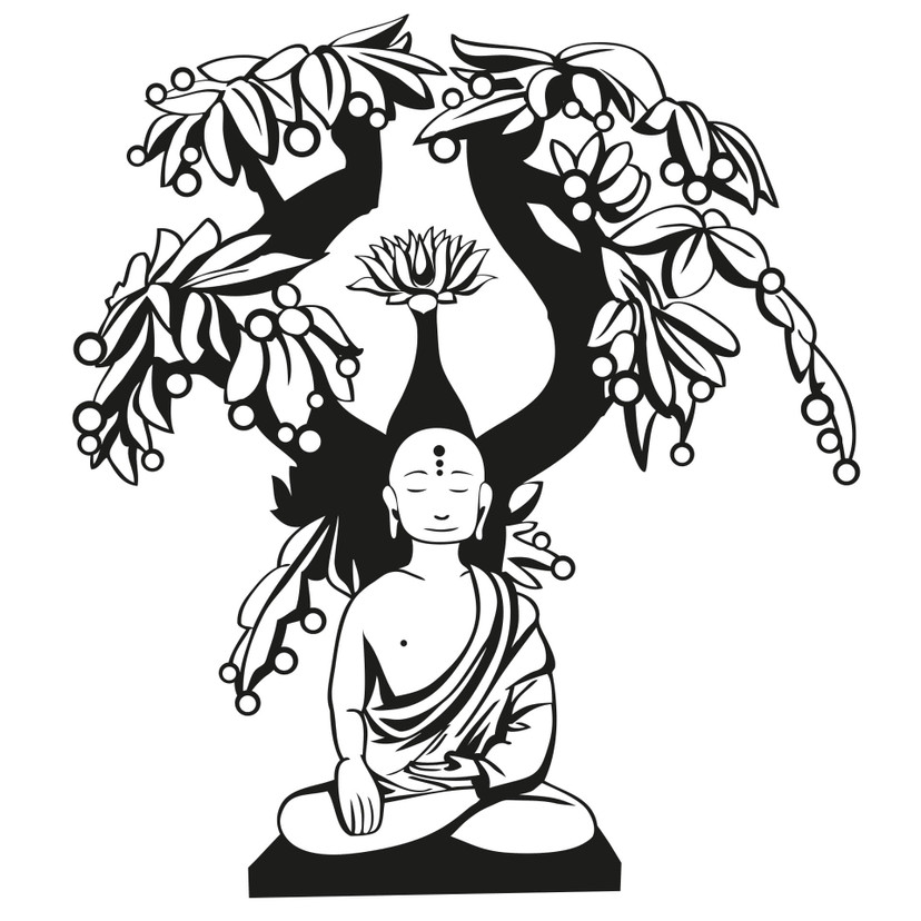 Wallsticker Buddha og visdomstræet