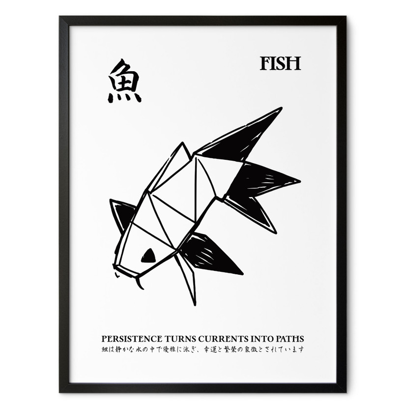Poster Geometrische Vis Origami - Krygowski