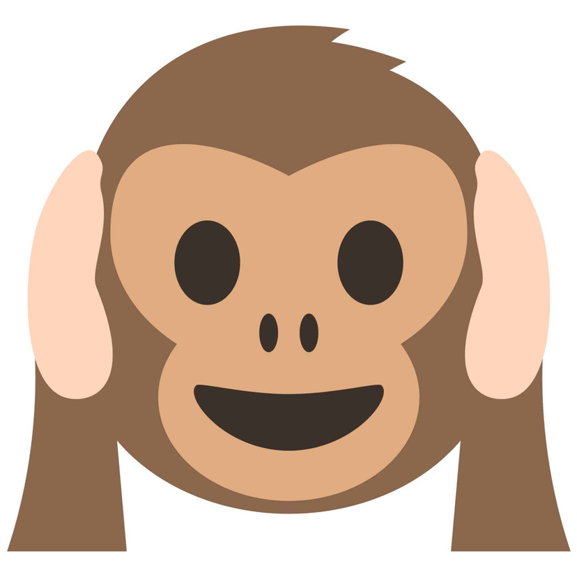 Muursticker Emoji Hear no Evil Monkey